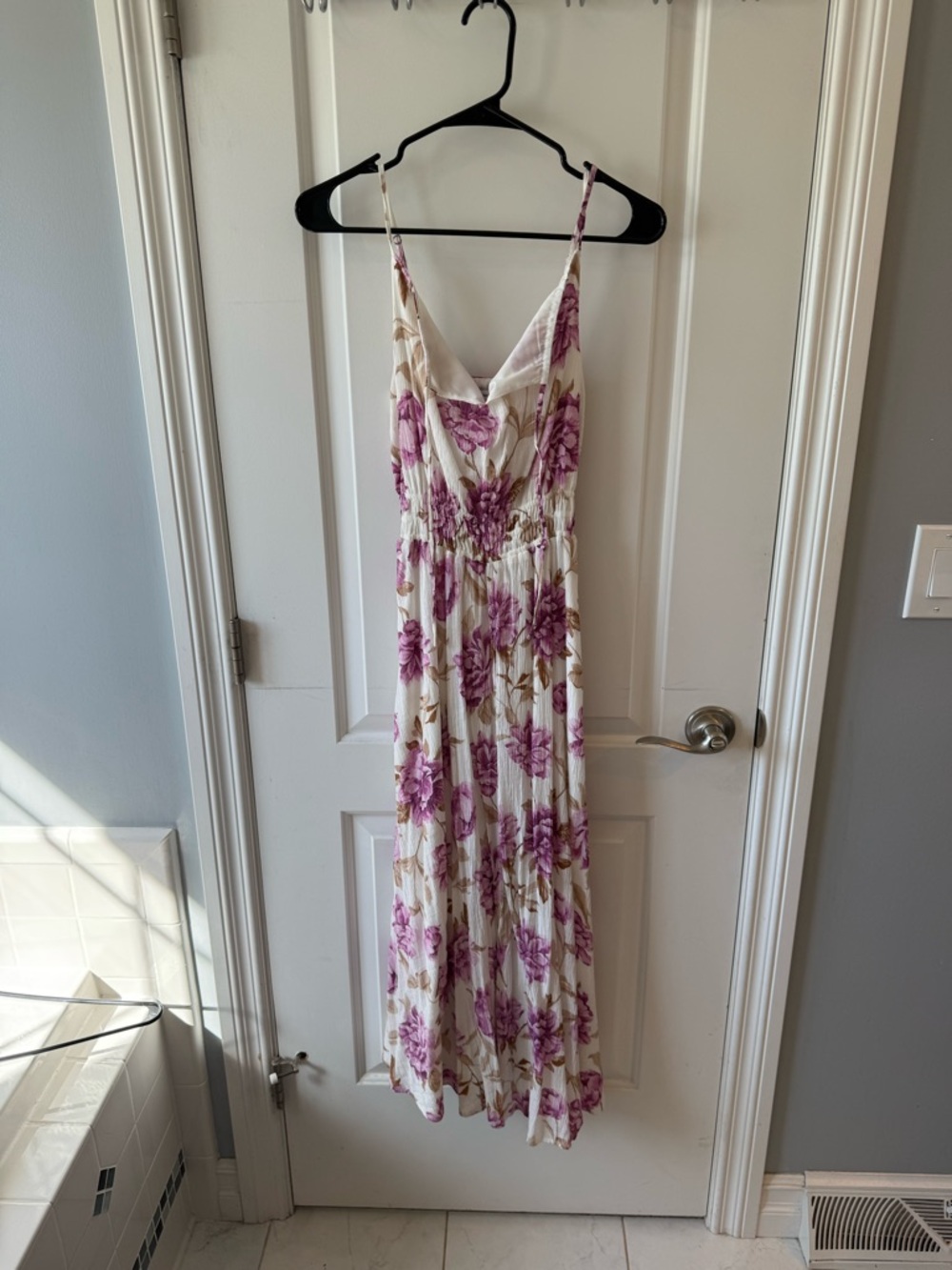 Abercrombie and Fitch Pink Floral Midi Dress, Tie front closure, size S